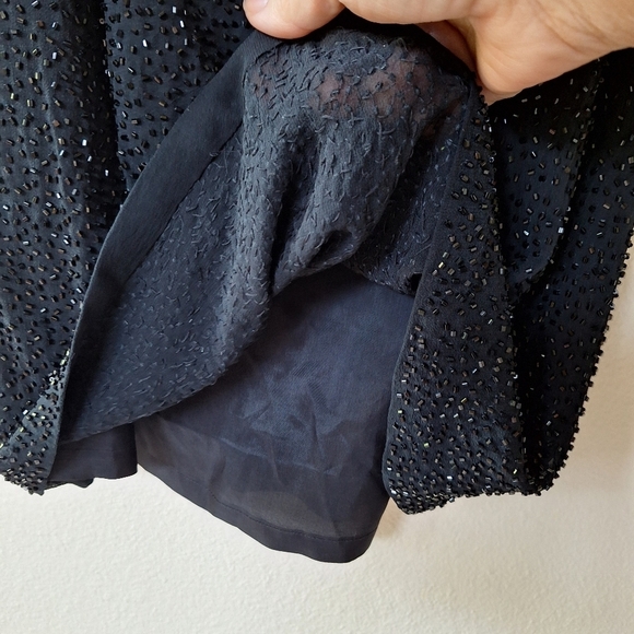 Vintage Cache 100% Silk Beaded Mini Dress. Womens size 4 - Picture 5 of 8